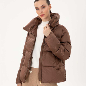 Women Winter Raw Printed Puffer Jacket Warm Quilted Insulated Eco-Friendly <b>Reversible</b> Lightweight Casual <b>Coat</b> for Outdoor Travel - Product Image 1