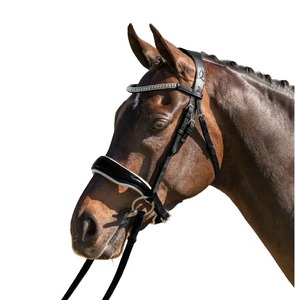 Brida de caballo de cuero genuino de alta calidad, cabestro de salto de estilo occidental ecuestre duradero con características acolchadas suaves - Product Image 1