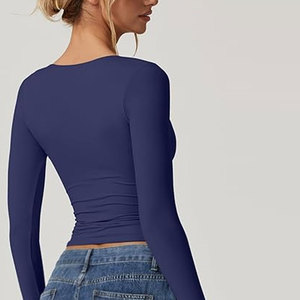 <b>Top</b> Trendy <b>Women</b> Slim Fit Long Sleeve T-Shirts / Casual Wear Cotton Made <b>Women</b> Long Sleeve T-Shirts - Product Image 3