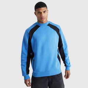 เสื้อฮู้ดไหมพรมโอเวอร์ไซส์สไตล์สตรีทแวร์ Y2K ฮิปฮอป คัลเลอร์บล็อก แขนยาว สำหรับผู้ชาย ใส่ในฤดูหนาว ขายส่ง - Product Image 1