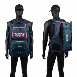 Premium 1680D 320 GSM Polyester Lacrosse Equipment <b>Bag</b> <b>Navy</b> Teal Panel Custom Heat Transfer Print - Product Image 1