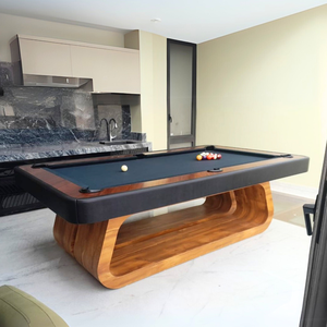 Table de billard de luxe sur mesure Taka Maka avec plateau en cuir Negroni Top Argmac et base en bois - Product Image 4