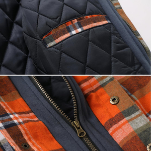 Sweat à capuche en flanelle à carreaux pour homme, fermeture éclair, décontracté, chaud pour l'hiver, à bas prix - Product Image 5