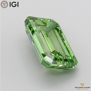 CVD Lab Grown Diamond VS1 Clarity Fancy Vivid <b>Green</b> Color 3.00 CARAT Emerald Cut With IGI Certified For Custom Wedding Ring - Product Image 6