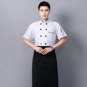 Unisex Short Sleeve Summer Breathable Chef Jacket Knitted Digital Print Restaurant & Bar Use Polyester/Cotton Material - Product Image 4
