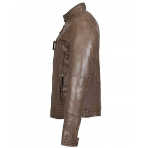 Chaqueta de Cuero Impermeable Personalizada para Hombre, Diseño de Calidad, Chaqueta Corta de Cuero con Estampado Negro, Chaqueta con Cierre - Product Image 3