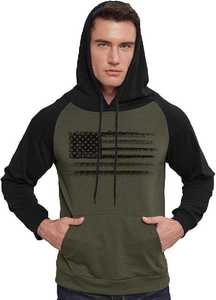 American <b>Men's</b> Casual Vintage 100% Cotton Custom Logo Beaded Embroidery Long Sleeve Winter Hoodie Lined - Product Image 4
