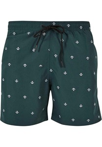 Unisex Anchor Print Drawstring Quick Dry Breathable Eco-Friendly Four-Way <b>Stretch</b> Anti-Bacterial Beach <b>Shorts</b> Mid Waist Trunks - Product Image 1
