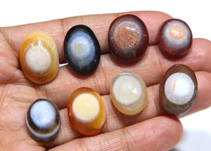 พลอยอาเกตสุลเลมานีหลากสีทรงรีแบบเรียบสำหรับทำเครื่องประดับ - Product Image 4