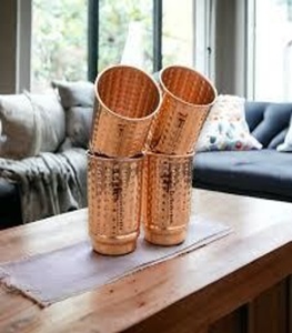 Food Safe Copper Glass Tumbler Certified Ayurvedic Drinking Water Cup Premium Metal <b>Drinkware</b> Export Supplier - Product Image 3