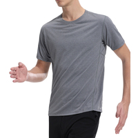 Kaos Pria Berkualitas Tinggi Regular Fit 100% Katun/Poliester Anti-Kerut Kerah O Jahitan Kontras Rajutan Lengan Pendek