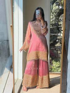 Indian Ethnic Silk Stitched Georgette Heavy Embroidery Kurta/<b>Kurti</b> Women Party Occasion Quick Dry Moisture Wicking Winter Summer - Product Image 3