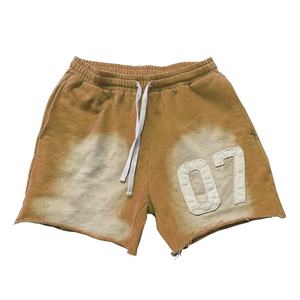 Shorts rétro pour hommes prêts à être expédiés, shorts en twill délavé pour un style décontracté estival quotidien - Product Image 3
