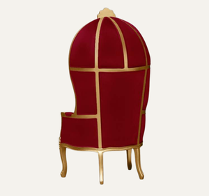 Silla de Trono Roja Clásica, Muebles de Madera Hechos a Mano, Duraderos, para Sala de Estar, Hotel, Apartamento - Product Image 3