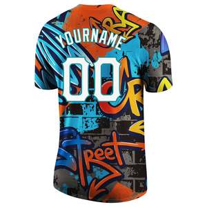 Custom Graffiti <b>Baseball</b> Jersey Sublimation Team Uniform Shirt Personalized Name & Number Sports Jersey Breathable Men's shirts - Product Image 3