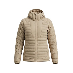 Hooded Quilted Jacket Women Winter Full Sleeve Polyester Filling Solid Color Zipper Closure Regular Length - Product Image 1