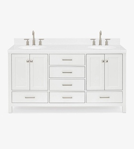 Meuble-lavabo sur mesure Abigail 66 pouces, double vasque, 7 options de finition, fabricant OEM Vietnamien - Product Image 1