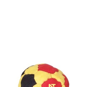 Next Tech Industries Football Toy Ball 2.5 Inches Classic Style Red Yellow Black Pattern Synthetic Suede Footbag - Product Image 6