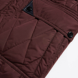 Chaqueta Acolchada Marrón para Hombre, Cuello Alto, Corte Regular, Color Sólido, Poliéster, Resistente al Viento, Corte Ajustado, Abrigo de Otoño - Product Image 5