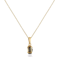 Collar con Colgante de Diamante Natural en Bruto de Primera Calidad, Estilo Art Deco, Oro Sólido de 14K/18K, Engaste de Garras Hecho a Mano, Joyería Minimalista Hecha a Mano