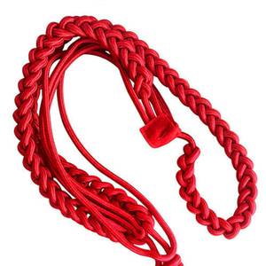 Wholesale Custom Aiguillettes Uniform Ceremonial Supplies Made of Bullion Wire Red Thread Silk Cotton Polyester for Sale - Product Image 2