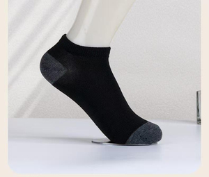 <b>Men</b> <b>Ankle</b> <b>Socks</b> 100% Cotton Breathable Knitted Solid Color Summer Daily Wear Regular Fit Standard Thickness - Product Image 4