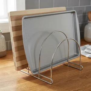 Étagère de rangement réglable pour planches à découper, ustensiles de cuisson, couvercles de casseroles, étagère de rangement de cuisine à niveaux personnalisables - Product Image 4