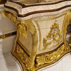 Luxury Rococo Turkish Style Mahogany Dressing <b>Table</b> with <b>Mirror</b> Full Gold Heavy Hand Carved Elegant <b>Vanity</b> Master Bedroom - Product Image 3