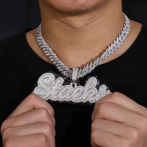 Colgante Hip Hop Personalizado de Plata de Ley 925 de Alta Calidad con Diamantes de Moissanita para Hombre y Mujer - Product Image 1