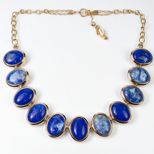 Elegante Collar Ovalado de Lapislázuli Natural, Plata de Ley 925, Chapado en Oro de 18K, 16 Pulgadas, Collar de Piedras Preciosas para Mujer, Regalo para Ella - Product Image 5
