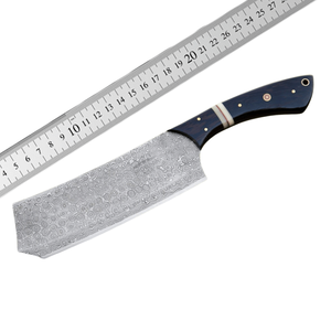 Couteau de boucher artisanal style Damas, manche ergonomique, approvisionnement en gros, hachoir à viande haut de gamme, ambidextre, étui en cuir - Product Image 6