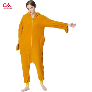 Combinaison de nuit en polaire pour femme CARE MASTER, à capuche, manches longues, couleur unie, fermeture éclair intégrale sur le devant, vêtement décontracté pour l'automne - Product Image 1