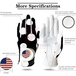 Personalized Golf <b>Gloves</b> Custom Logo OEM Professional Cabretta Leather Soft Feel Breathable Golf Training Gear Factory Direct - Product Image 2