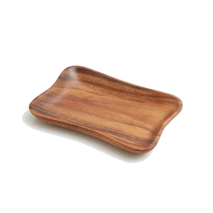 Round wooden plate Handmade Wooden Serving Tray Oval Lacquered Finish With Metal Handles For Food Contact Dinnerware - Product Image 4