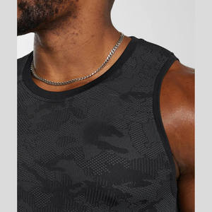 Men's Casual Cotton Spandex <b>Polyester</b> Knitted Gym Tank Top with Custom Logo Muscle Motif Quick-Drying Breathable Fabric - Product Image 3
