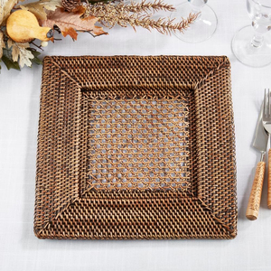 Dark brown rattan charger plate best seller stylish tabletop decor hand-weave <b>table</b> <b>mat</b> placemats - Product Image 6