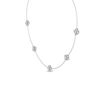 Kalung Bunga Berlian Buatan Laboratorium Potongan Bulat 0.55 CTW Emas Rose 9K Perhiasan Mewah VS+