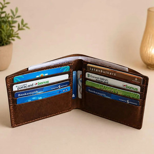 กระเป๋าสตางค์หนังแท้พรีเมียมสำหรับผู้ชาย ดีไซน์บาง ป้องกัน RFID พับได้ รับทำโลโก้ตามสั่ง ขายส่ง OEM คุณภาพสูง ส่งออก แฟชั่น - Product Image 3