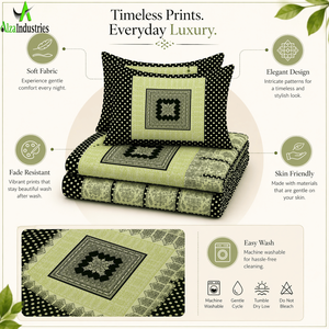 Luxury King Size Cotton <b>Bedding</b> <b>Set</b> 3 Piece Panel Design | Bedspread with Pillow Covers Soft Comfortable Home Textile Collection - Product Image 6