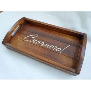 Plateau de rangement en bois multi-usages, plateaux de bar artisanaux, lavables au lave-vaisselle, articles de cuisine décoratifs, plateaux antiques, prix de gros - Product Image 3