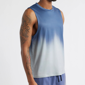 Camiseta sin mangas con estampado completo por sublimación, camiseta sin mangas para gimnasio, camiseta sin mangas para fitness, camiseta sin mangas para correr, proveedor de ropa deportiva atlética - Product Image 4