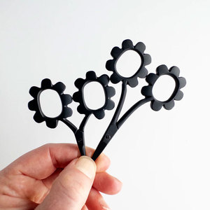 Durable Matte Black Flower Embroidery <b>Scissors</b> Stainless Steel Sharp Tip <b>Sewing</b> Tool for Craft - Product Image 3