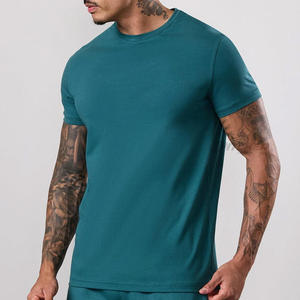 T-shirt à col rond pour homme, manches courtes, coupe classique, couleur unie, décontracté, polyester/coton, toile respirante, séchage rapide, anti-rétrécissement - Product Image 6