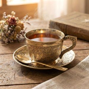 Mug à boire en cuivre martelé artisanal avec soucoupe, tasse à thé et à café en cuivre pur, articles de cuisine haut de gamme, fabricant en gros - Product Image 1