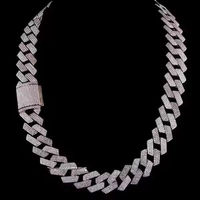 Collier chaîne cubaine Iced Out en or blanc, style Hip Hop, avec diamants, bijou de luxe pour rappeur, collier statement pour homme