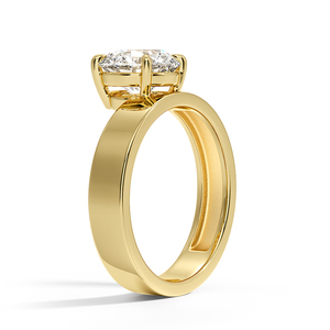Anillo de compromiso moderno con diamante solitario de banda ancha - Product Image 2