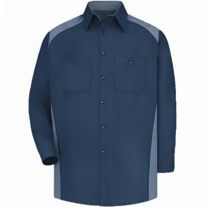 Chemise de travail respirante en coton à manches longues |   Uniforme industriel durable à blocs de couleurs pour l'automobile et les ateliers de réparation automobile - Product Image 5