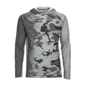 Haut de performance à capuche bleu clair pour homme, à manches longues, respirant, anti-humidité, coupe classique, couleur unie, idéal pour l'été - Product Image 2
