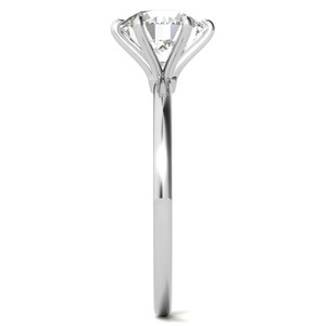 Anillo de Moissanita de Corte Redondo, Plata de Ley 925, Chapado en Oro Blanco, Clásico, para Compromiso, Boda, Promesa, Aniversario, Regalo para Ella - Product Image 4