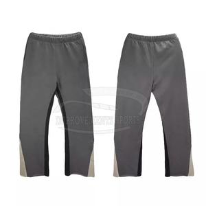 Pantalon évasé décontracté d'extérieur pour hommes avec logo personnalisé Pantalon de survêtement à rayures latérales noires Ceinture élastique Patchwork Léger Droit - Product Image 2